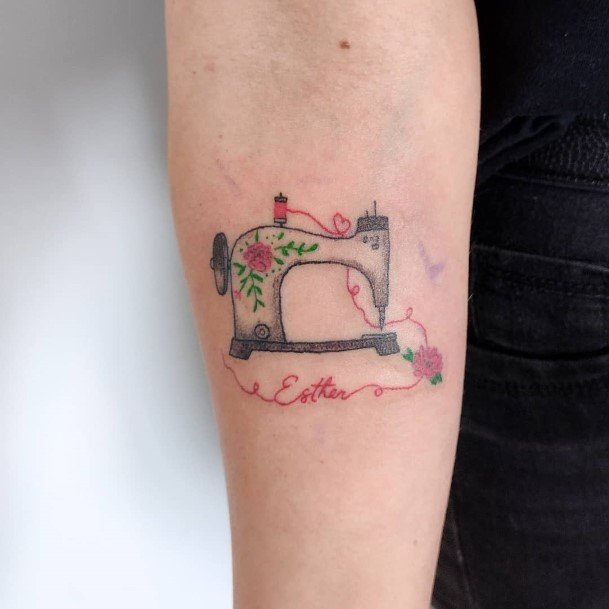 Sewing Machine Tattoo Design Inspiration For Women