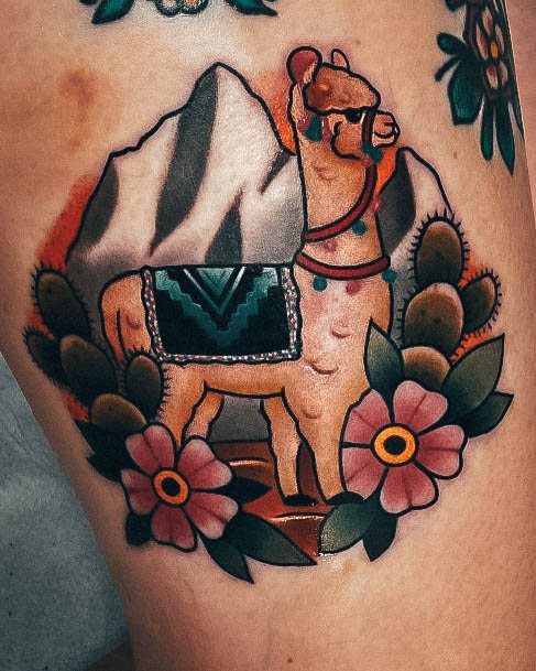 Sexy Alpaca Tattoo Designs For Women