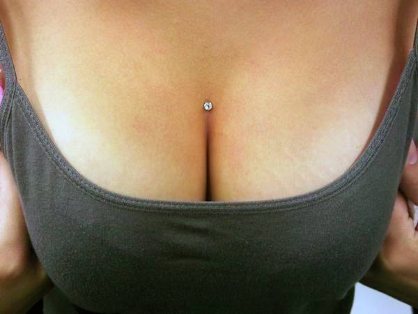 Sexy And Seductive Cleavage Dermal Piercing Ideas For Women