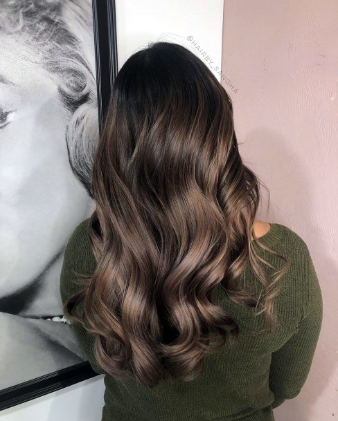 Sexy And Shiny Cool Highlights For Women With Dark Brown Hair