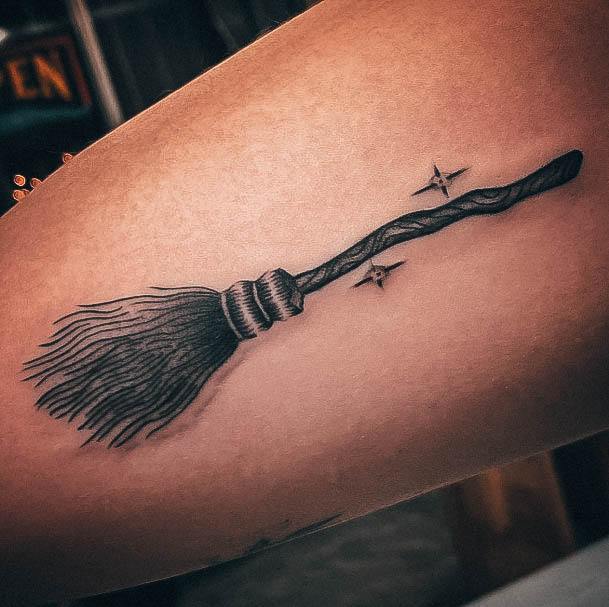 Sexy Broom Tattoo Designs For Women