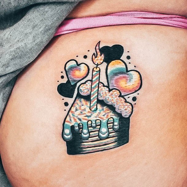 Sexy Cake Tattoo Designs For Women