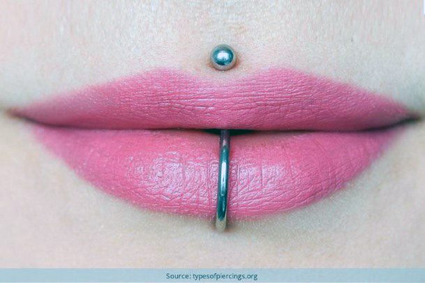 Sexy Center Labret And Seductive Medusa Lip Piercing Ideas For Young Women