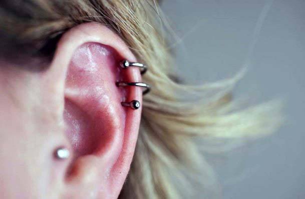 Sexy Cool Spiral Helix White Tragus Piercing Design For Women