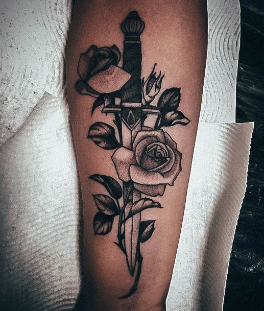 Sexy Dagger Tattoo Designs For Women