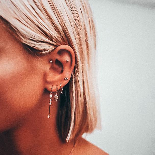 Sexy Dangling Ear Lobe Conch Flat Andcute Daith Ear Piercing Ideas For Women