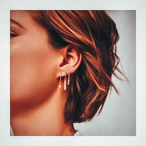 Sexy Dangling Gold Ear Ing Piercing Design For Women