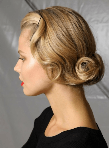 Sexy Dirty Blonde Vintage Pinned Curls Updo Womens Hairstyle Idea