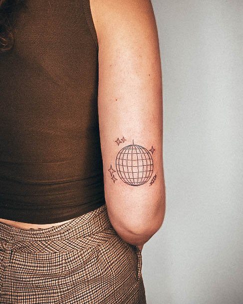 Sexy Disco Ball Tattoo Designs For Women