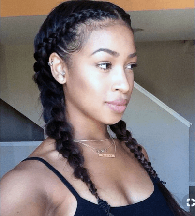 Sexy Dutch Pigtails Braided Hairstyles For Black Women