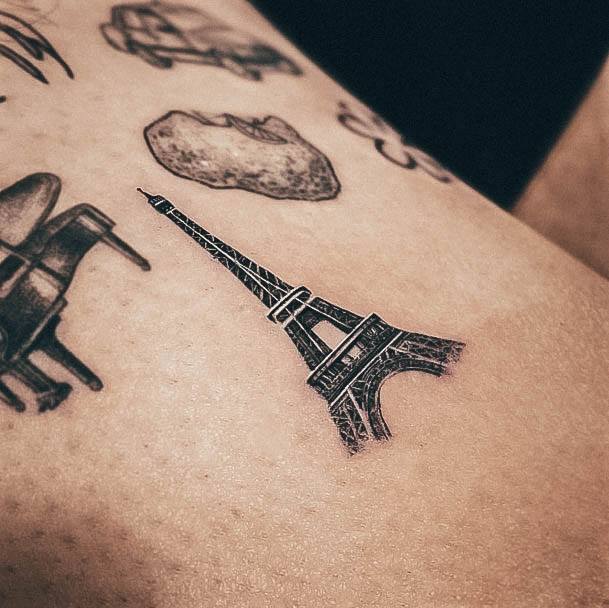 Tattoo uploaded by Tattoodo  Eiffel Tower tattoo by Mr K MrK  architecturetattoos blackandgrey linework fineline EiffelTower Paris  France building tower moon sky shapes dotwork tattoooftheday   Tattoodo