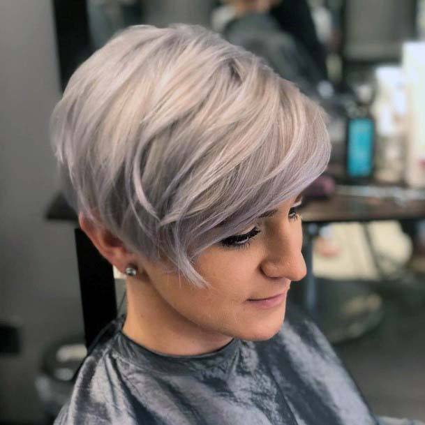 Sexy Grey Blonde Spring Styled Hair For Short Haired Women