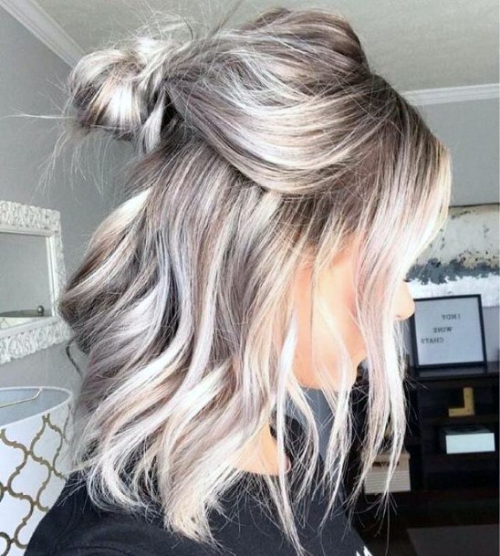 Sexy Messy Half Updo Hair For Women Loose Casual Front Pieces