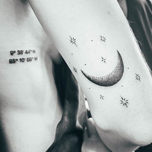 Sexy Moon And Stars Tattoo Designs For Women