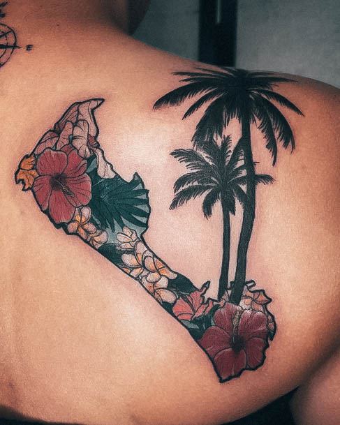 Sexy Palm Tree Tattoo Designs For Women