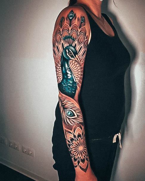 Sexy Peacock Tattoo Designs For Women