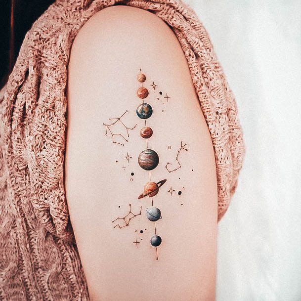 Sexy Planet Tattoo Designs For Women