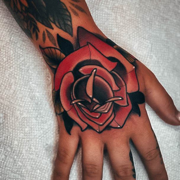 Sexy Rose Hand Tattoo Designs For Women