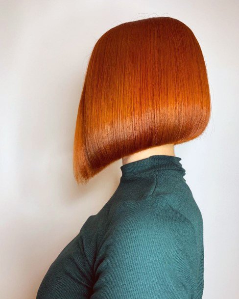 Sexy Straight Short Bob Glossy Red Hairstyle For Sexiest Women