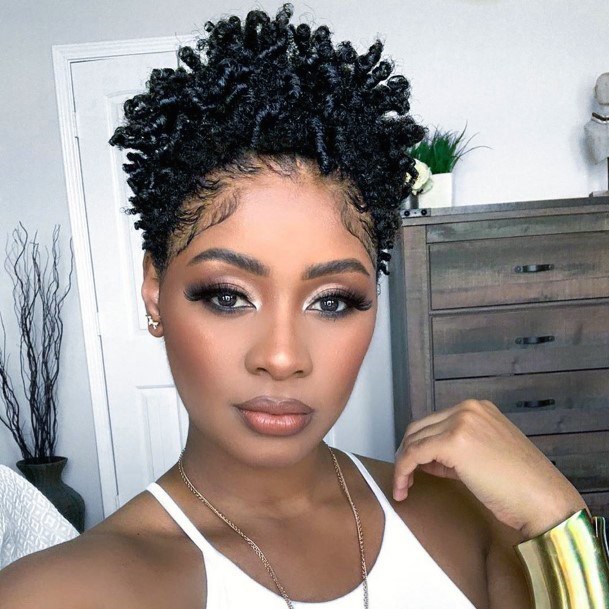 Sexy Tight Coiled Short Natural Hairstyles For Black Women