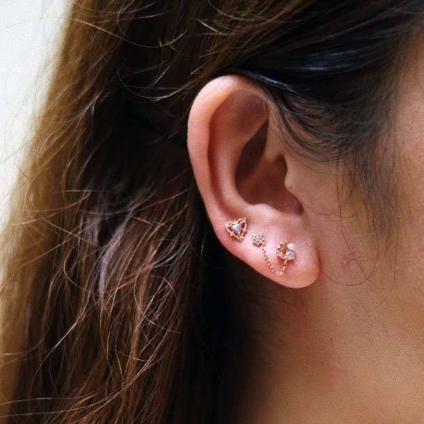 Sexy Trendy Cute Ear Chain Body Piercing Ideas For Girls