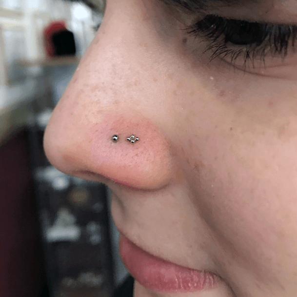 Sexy Trendy Double Nostril Piercing Inspiration For Girls