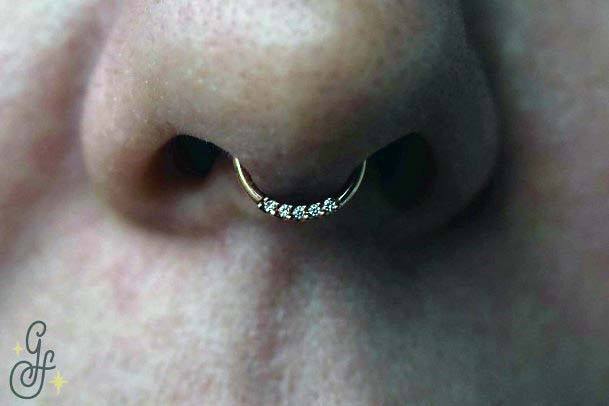 Sexy Trendy Septum Multi Diamond Hoop Nose Cute Body Piercing Inspiration For Girls