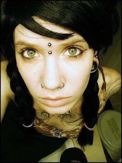 Sexy Wild Vertical Bridge Third Eye And Trendy Nostrils Face Piercing Ideas For Women