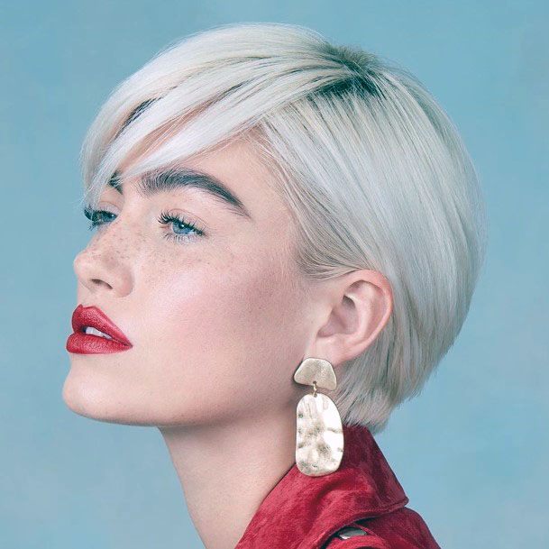 Sexy Woman With Stylish Short Blonde Hair Fun Inspirational Ideas