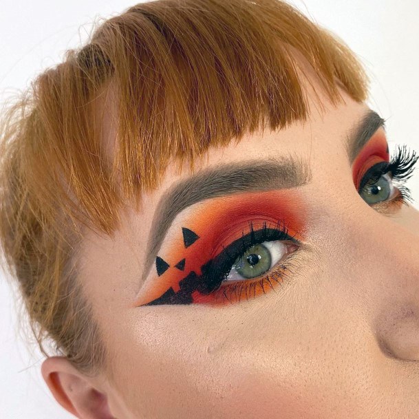 Shaded Orange Halloween Eyeshadow For Women