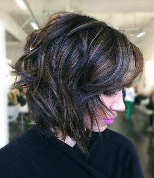 Shaggy Bob Brunette Hairstyle Women