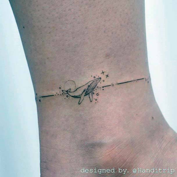 Shark Thin Bracelet Tattoo Womens Ankles