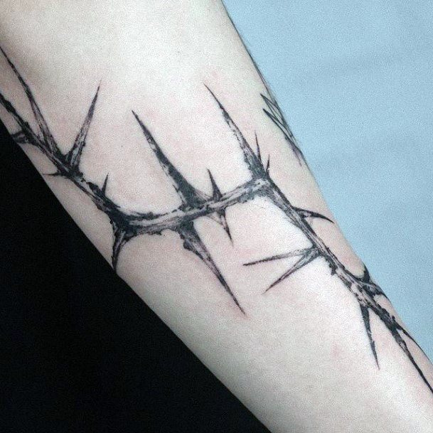 Sharp Thorned Themed Womens Tattoo On Forearm