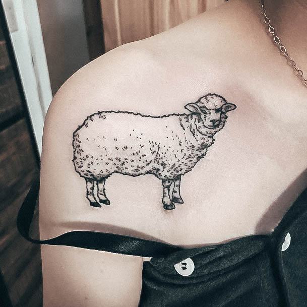 Sheep Womens Tattoo Designs