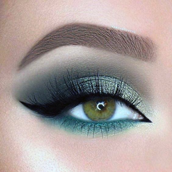 Sheer Green And Brown Eyeshadow Women