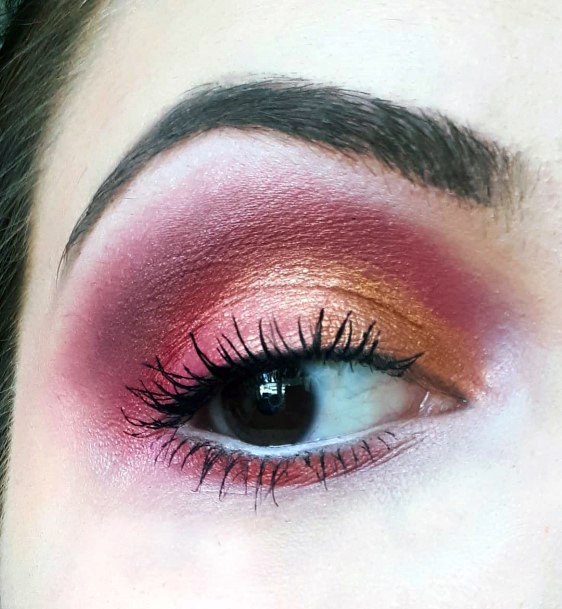 Sheer Red And Brown Eye Shadow Women