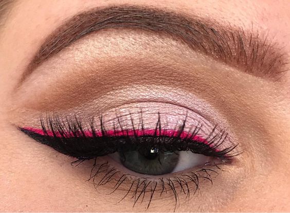 Shimmering Light Pink Eye Makeup Look Women