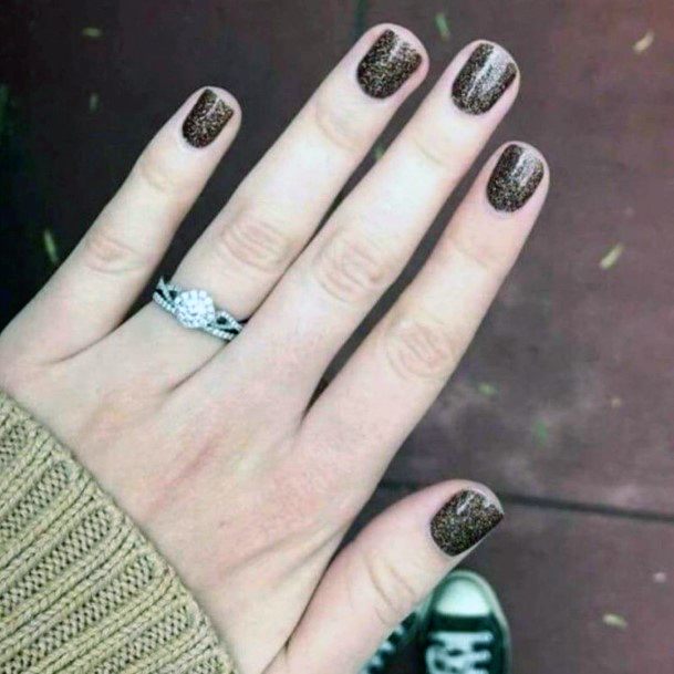 Shining Brown Nails Women