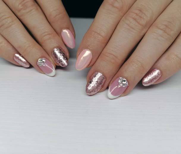 Shining Metallic Beautiful Nails On Girl