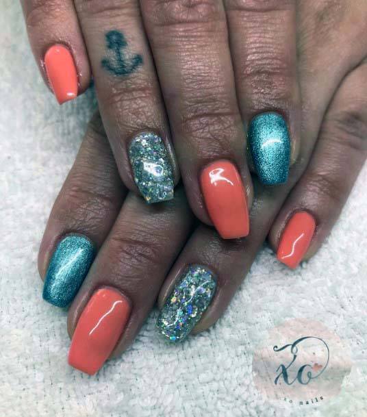 Top 50 Best Blue And Orange Nail Ideas For Women - Complementary Designs