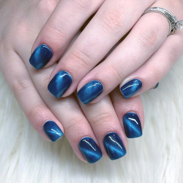 blue cateye nails