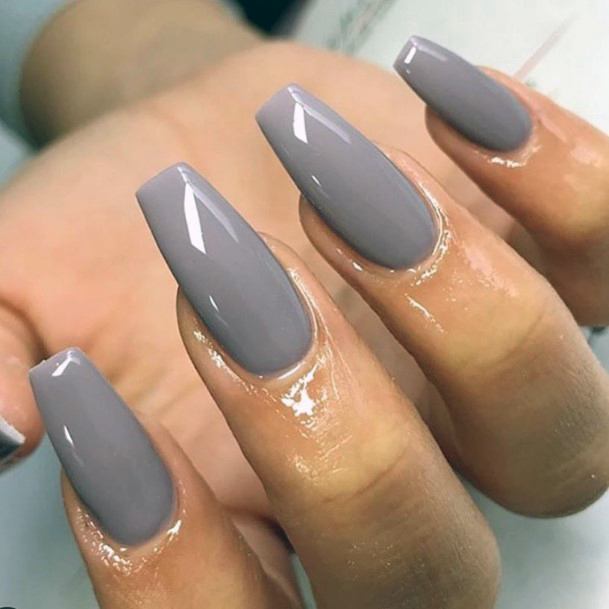 Shiny Grey Nail Colors