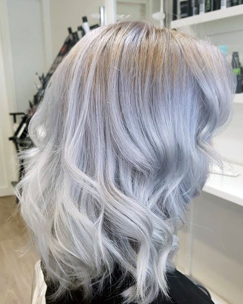 Shiny Grey To White Old Fashioned Hairstyle For The Modern Woman