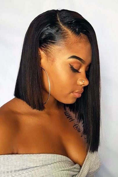 Shiny Sleek Lob Bob Hairstyles For Black Women