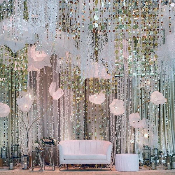 Shiny Sparkly Hangings Wedding Stage Decorations