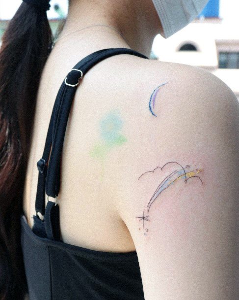 Shooting Star Female Tattoo Designs