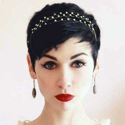 Short Black Hair With Edgy Cut And Cute Headband