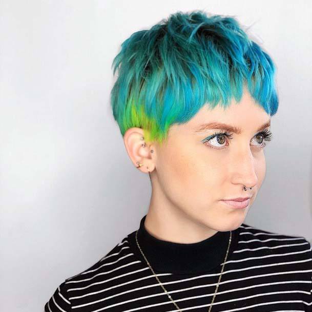 Short Blue Hair For Women Hassle Free Textured Style