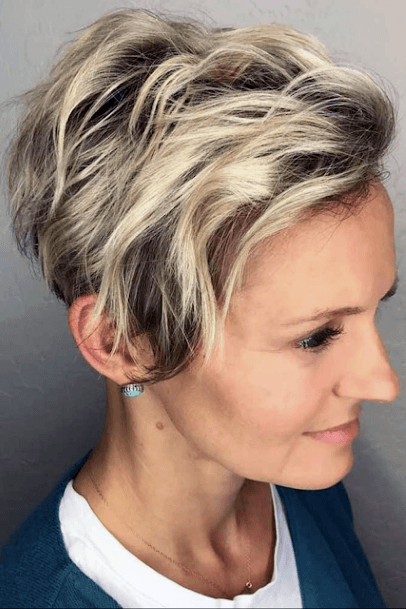 Short Haircuts For Women Over 50 Blonde Wavy Pixie