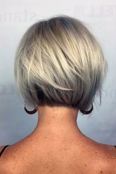 Short Haircuts For Women Over 50 Clean Neck Rounded Bob